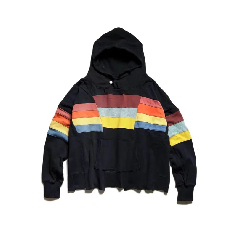 KAPITAL Japanese Trend Washing Water Make Old Colorful Stripes Split Joint Couple Style Leisure Hooded Sweater
KAPITAL Japanese Trend Washing Water Make Old Colorful Stripes Split Joint Couple Style Leisure Hooded Sweater