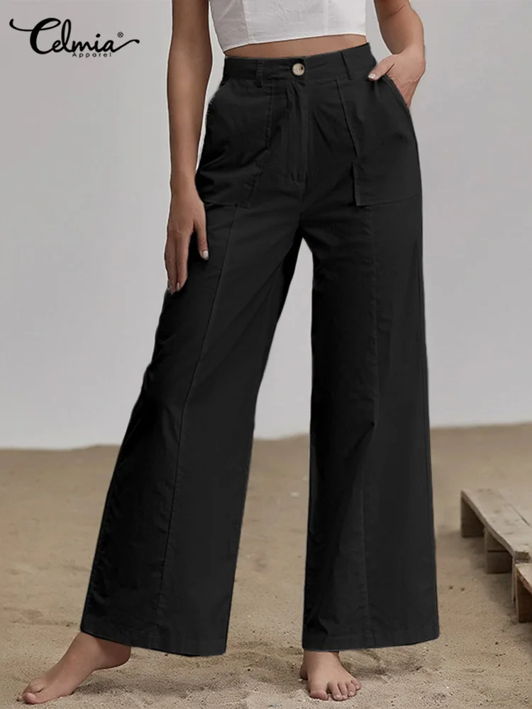 Celmia Summer Cargo Pants Women Wide Leg Long Trouser Fashion High Waist Straight Long Pantalone All-match Baggy Pockets Bottoms
Celmia Summer Cargo Pants Women Wide Leg Long Trouser Fashion High Waist Straight Long Pantalone All-match Baggy Pockets Bottoms