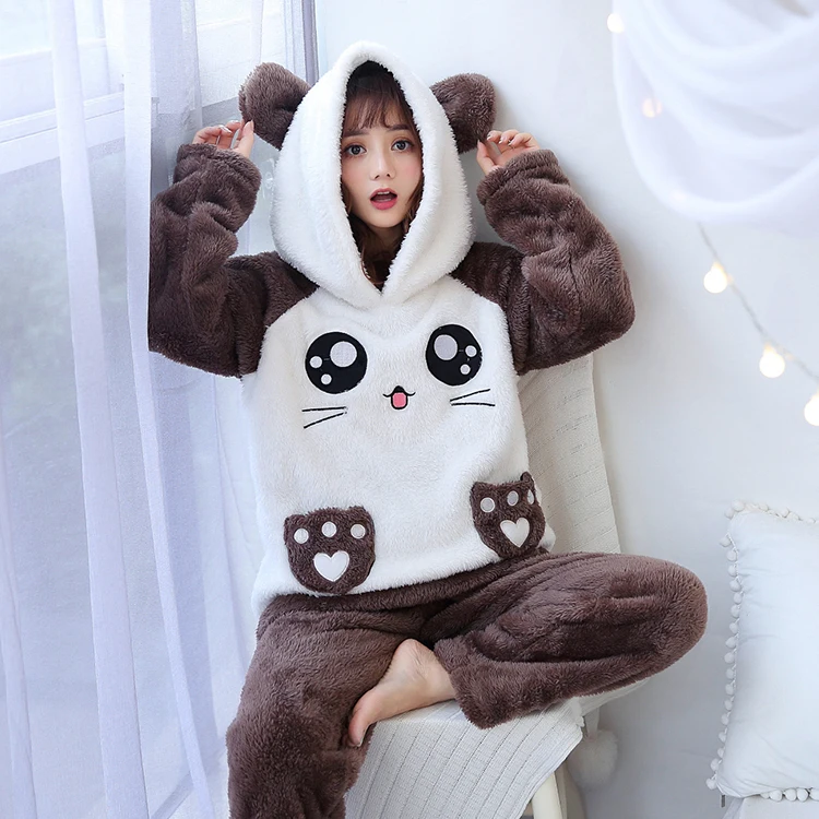 Flannel Homewear Pyjamas Velvet Hooded Set Pajamas Leisure New Set Long Gold Women Cute Sleeve Women's Winter Sleepwear
Flannel Homewear Pyjamas Velvet Hooded Set Pajamas Leisure New Set Long Gold Women Cute Sleeve Women's Winter Sleepwear