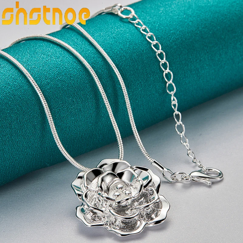 SHSTONE Hot 925 Sterling Silver 16-30 Inch Chain Rose Flower Pendant Necklace For Women Engagement Wedding Fashion Charm Jewelry
SHSTONE Hot 925 Sterling Silver 16-30 Inch Chain Rose Flower Pendant Necklace For Women Engagement Wedding Fashion Charm Jewelry