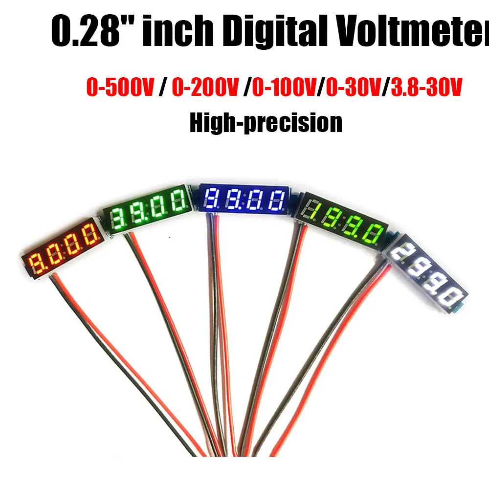 4bit 0.28 "LED Digital Voltmeter DC 500V 300V 200V 100V 10V High-precision Voltage Vlot Meter 5V 12V Battery Monitor
4bit 0.28 "LED Digital Voltmeter DC 500V 300V 200V 100V 10V High-precision Voltage Vlot Meter 5V 12V Battery Monitor