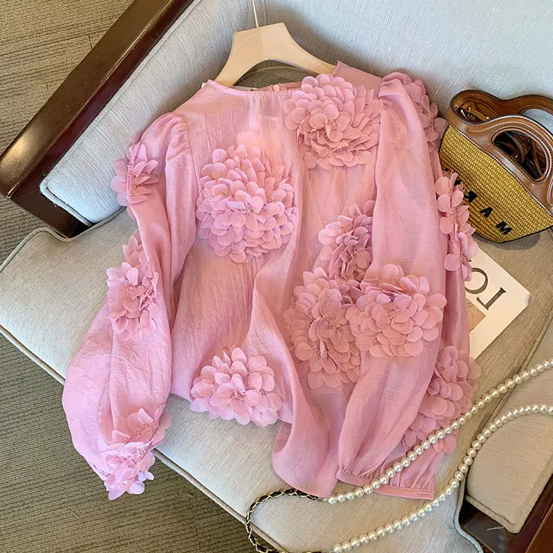 2022 Women Spring Autumn New Long Sleeve Loose Shirts Female Chic Solid Color Blouses Tops Ladies 3D Flower Casual Shirts O262
2022 Women Spring Autumn New Long Sleeve Loose Shirts Female Chic Solid Color Blouses Tops Ladies 3D Flower Casual Shirts O262