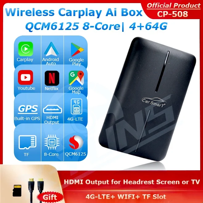 2022 New Wireless CarPlay Ai Box Android Auto Car Play Qcm6125 HD SIM Android 10 Multimedia for Benz AUDI Volvo Ford NISSAN Kia
2022 New Wireless CarPlay Ai Box Android Auto Car Play Qcm6125 HD SIM Android 10 Multimedia for Benz AUDI Volvo Ford NISSAN Kia