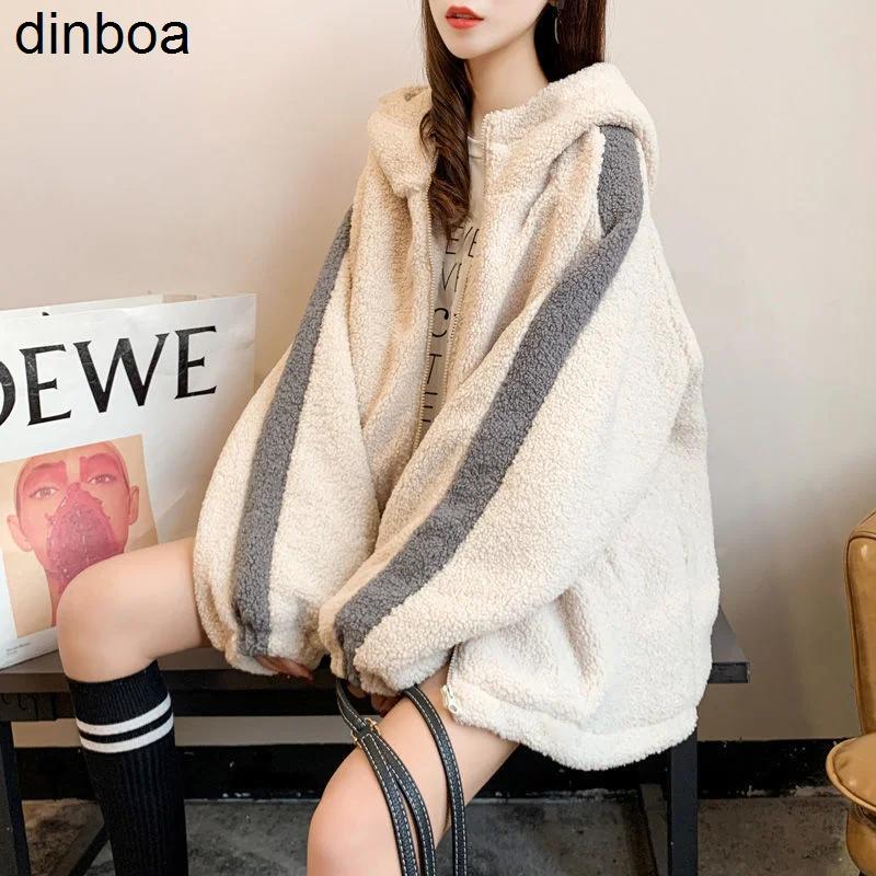 Толстовки Dinboa с капюшоном, толстовка на молнии в стиле Харадзюку, Флисовые Куртки Оверсайз из искусственной овечьей шерсти Y2k, женские пальт...
Толстовки Dinboa с капюшоном, толстовка на молнии в стиле Харадзюку, Флисовые Куртки Оверсайз из искусственной овечьей шерсти Y2k, женские пальт...