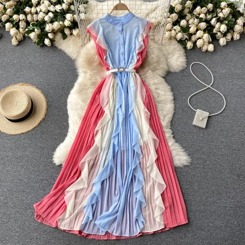 N GIRLS Holiday Bohemian Hit Color Patch Dress Women High Waist Hip Sashes A Line Pleat Long Vestidos Summer 2022 New Slim Robe
N GIRLS Holiday Bohemian Hit Color Patch Dress Women High Waist Hip Sashes A Line Pleat Long Vestidos Summer 2022 New Slim Robe