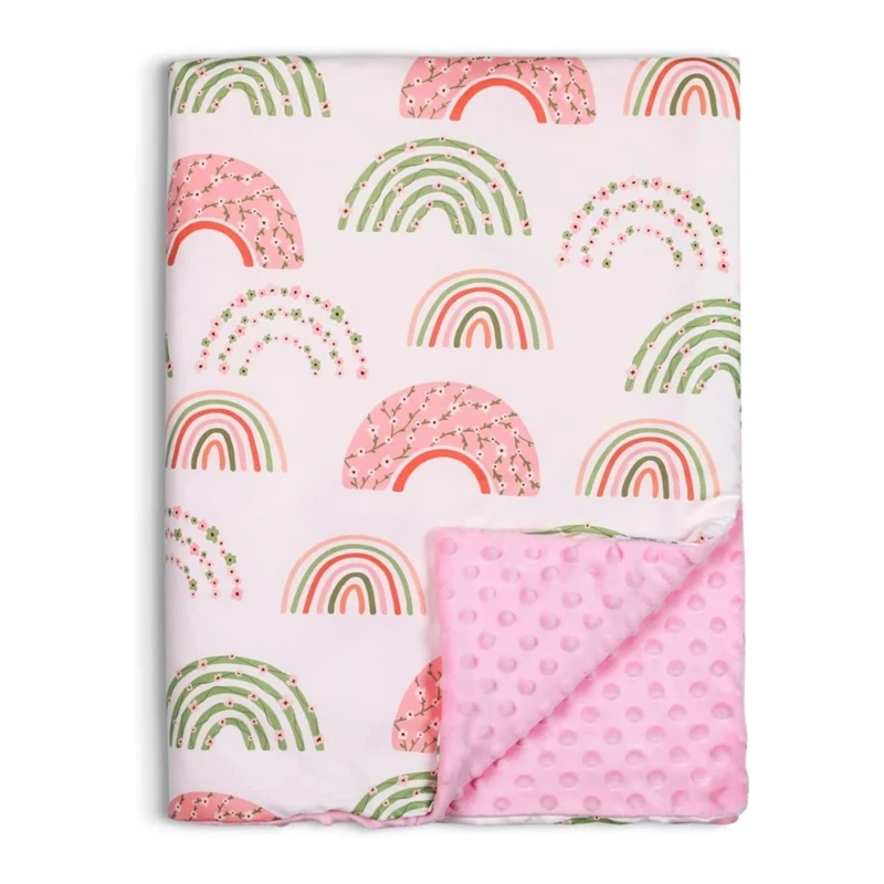 

Soft Plush Minky Baby Blanket Double Layer Toddler Receiving Blanket Throw Baby Quilt for Stroller & Crib Swaddle Gifts