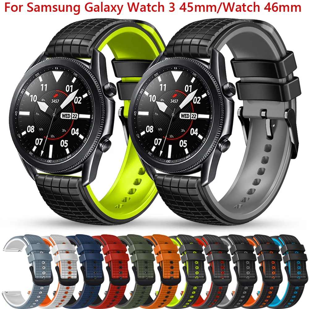 

22mm Silicone Band Strap For Samsung Galaxy Watch 3 45mm Watch 46mm Gear S3 Frontier Classic Smartwatch Watchbands Bracelet Belt