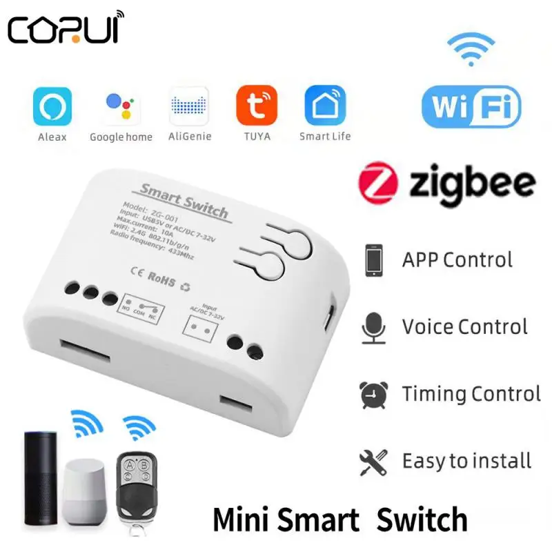 Tuya Zigbee/Wifi+RF Smart Switch Self-locking Single Relay On-off switches Module Remote Control With Smart Home Tuya Alexa APP
Tuya Zigbee/Wifi+RF Smart Switch Self-locking Single Relay On-off switches Module Remote Control With Smart Home Tuya Alexa APP