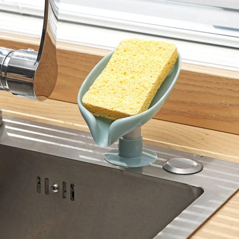 

Punch-free Drain Soap Box Bathroom Plastic Suction Cup Soap Rack Kitchen Dishcloth Storage Holder Prevent Stagnant Water