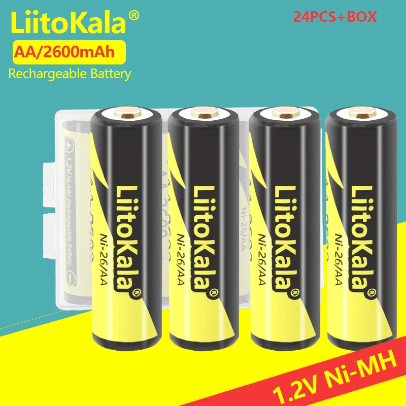 Аккумуляторная батарея LiitoKala, 1,2 в, AA, 2600 мА · ч, Ni-MH, 1000 мА · ч, 24 шт.
Аккумуляторная батарея LiitoKala, 1,2 в, AA, 2600 мА · ч, Ni-MH, 1000 мА · ч, 24 шт.