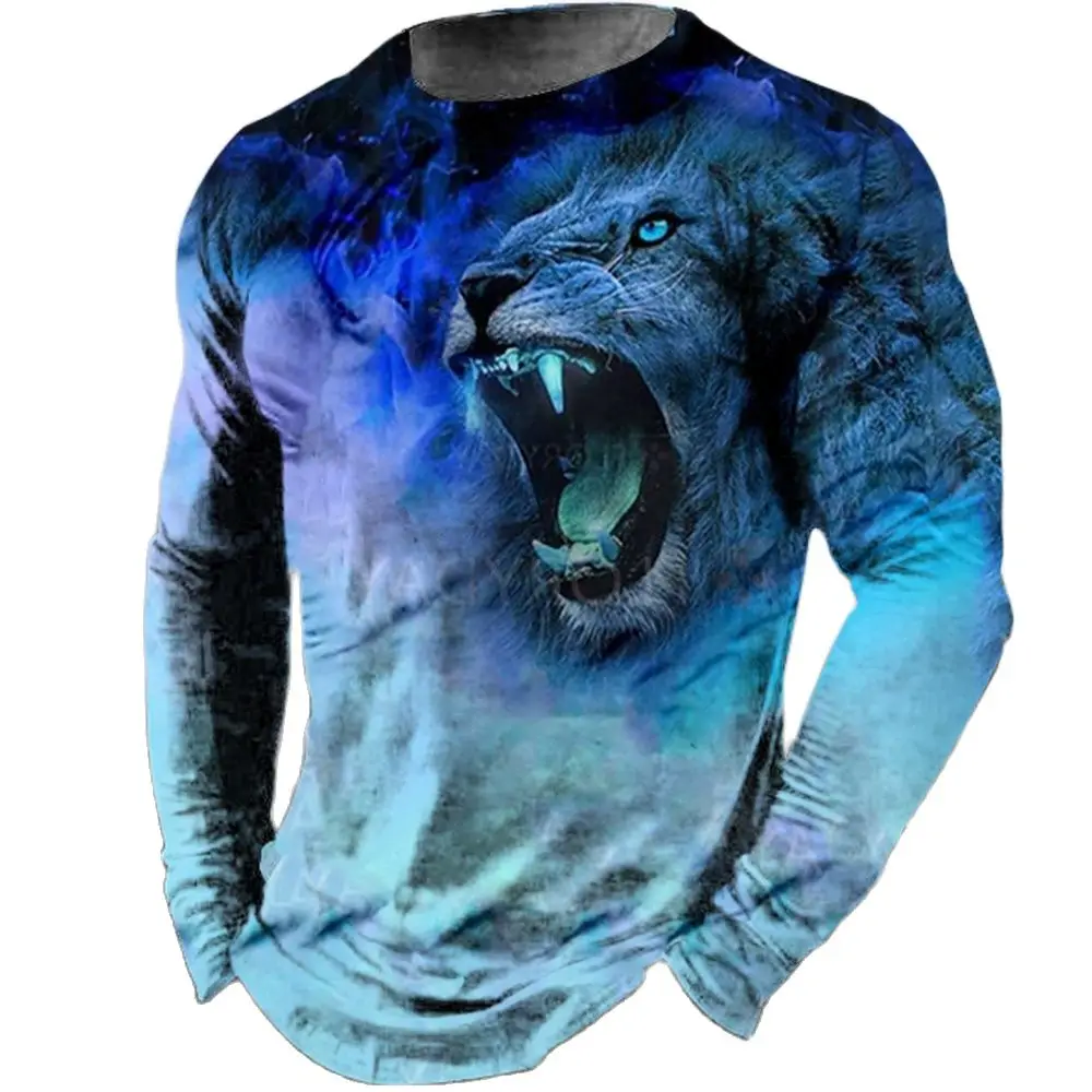 Autumn Vintage T Shirt For Men Long Sleeve Lion Print Top 2022 Men's Oversized Clothes O Neck Casual Tee Male T Shirt Streetwear
Autumn Vintage T Shirt For Men Long Sleeve Lion Print Top 2022 Men's Oversized Clothes O Neck Casual Tee Male T Shirt Streetwear