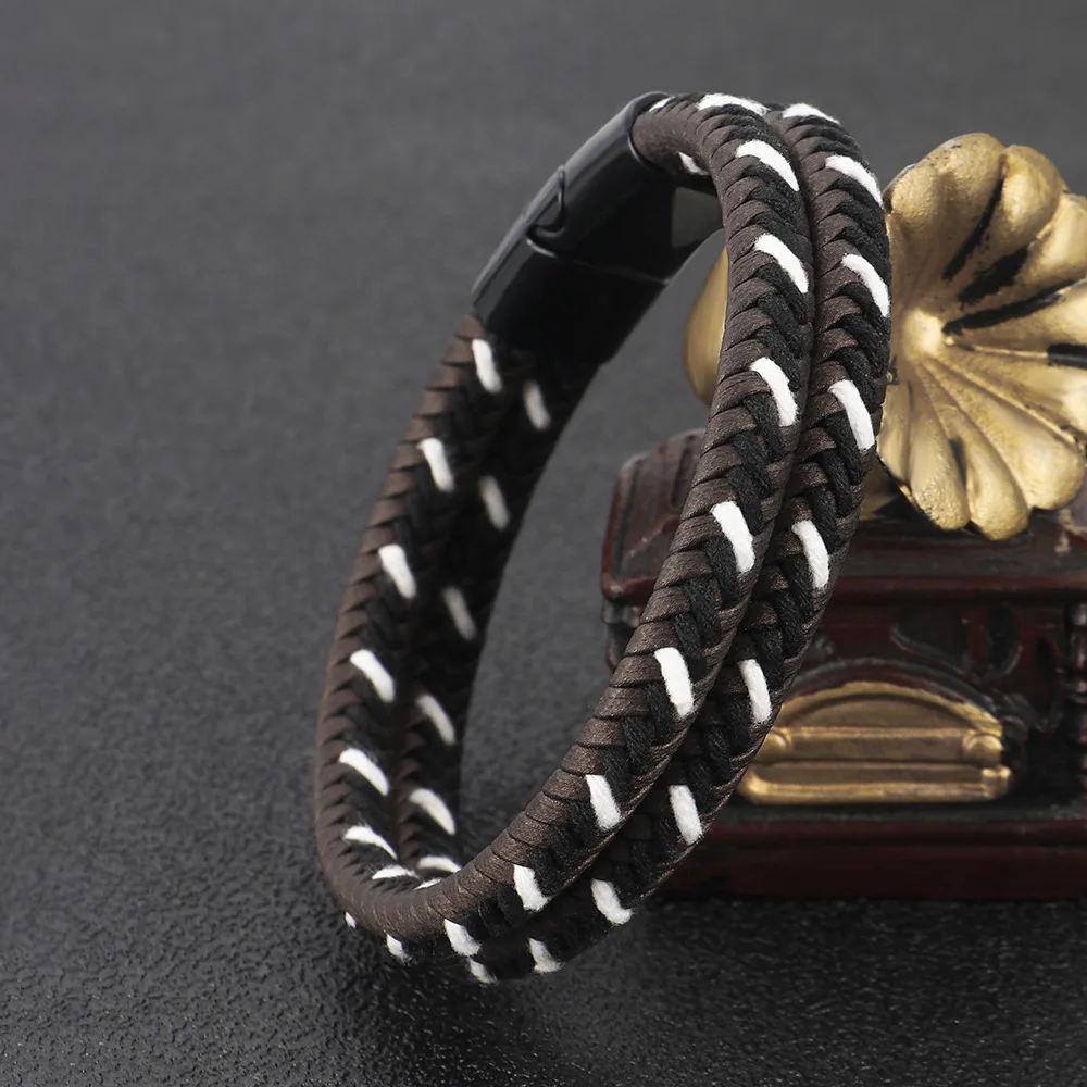 2023 New Simple Handmade Multi-layer Leather Woven Bracelet Men's Alloy Magnetic Clasp Bracelet Jewelry Wholesale Dropshipping
2023 New Simple Handmade Multi-layer Leather Woven Bracelet Men's Alloy Magnetic Clasp Bracelet Jewelry Wholesale Dropshipping