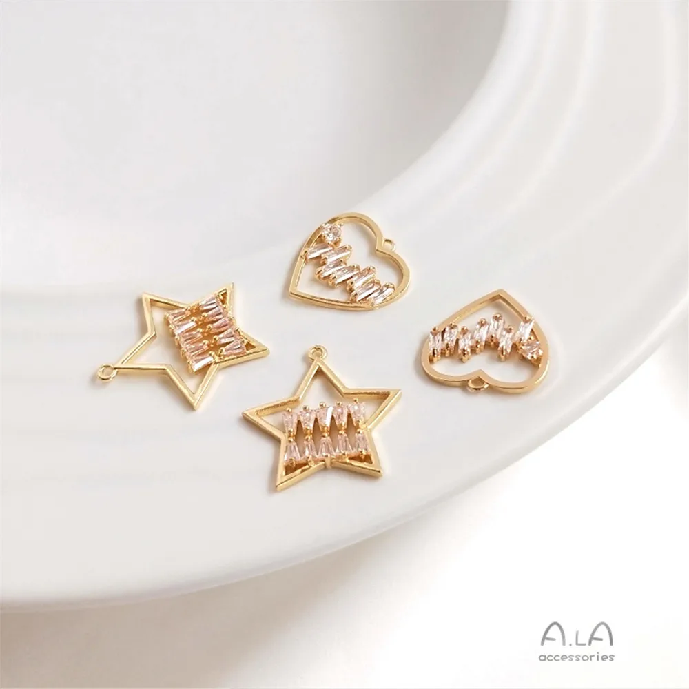Inlaid zircon star pendant love earpiece pendant DIY clavicle necklace head accessories
Inlaid zircon star pendant love earpiece pendant DIY clavicle necklace head accessories