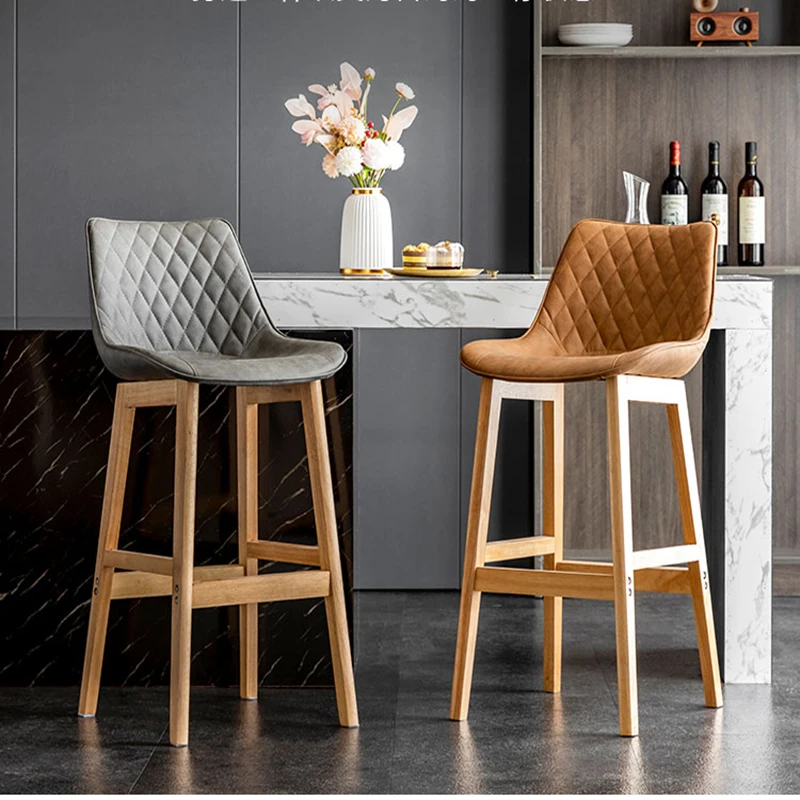 

Office High Kitchen Stools Dining High Leisure Parties Wood Throne Bar Chairs Reception Vanity Bancos De Bar Furniture HY