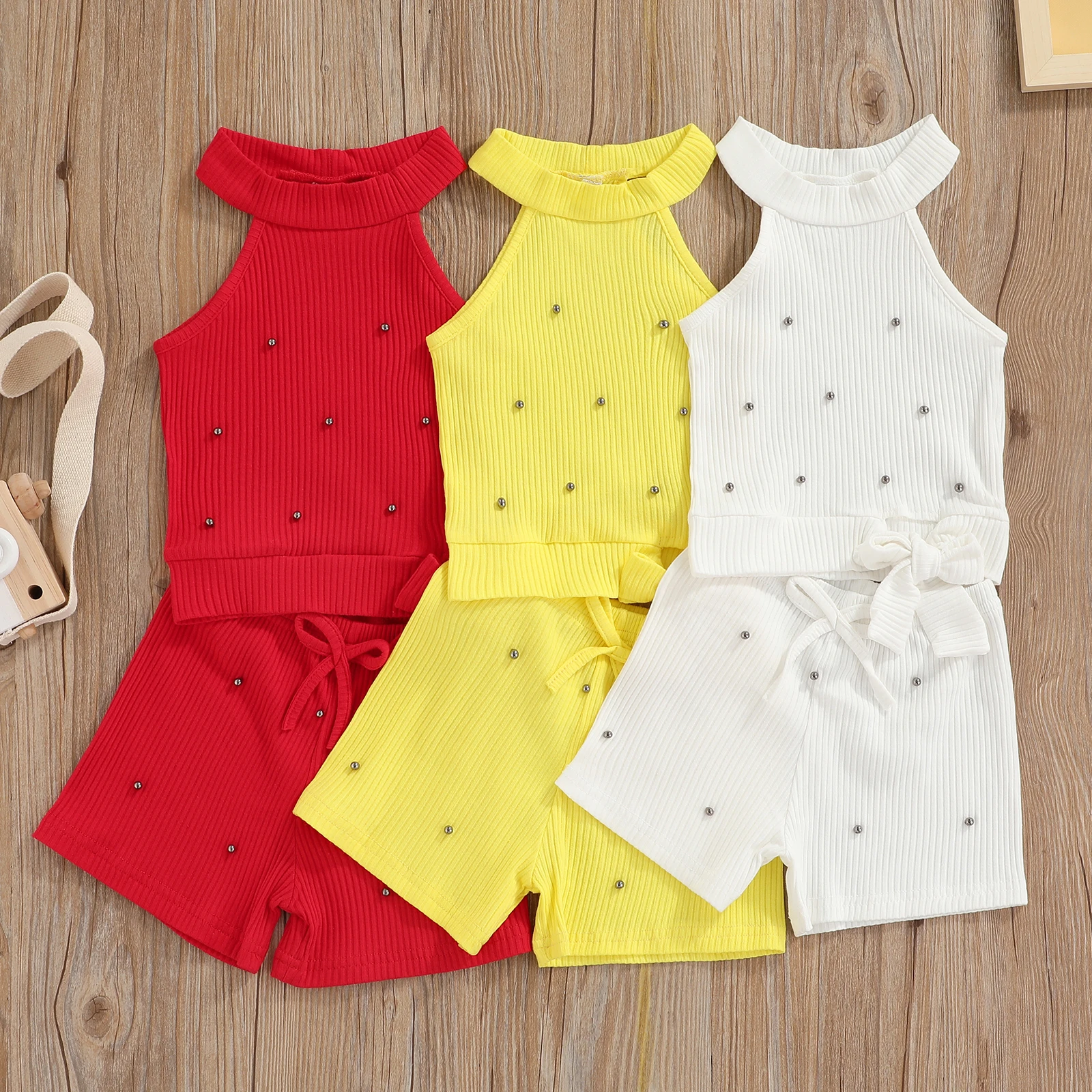 Baby Tanks Set Tops + Shorts Beaded Decoration Adjustable Bandage Hem Drawstring Elastic Waist Clothing
Baby Tanks Set Tops + Shorts Beaded Decoration Adjustable Bandage Hem Drawstring Elastic Waist Clothing