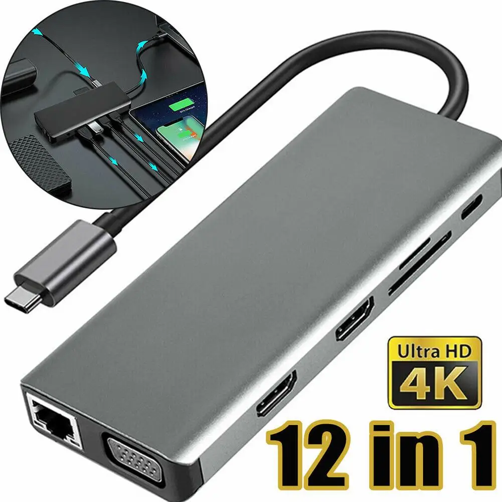 Док-станция 12 в 1 с портом Type-C на два HDMI-совместимый адаптер RJ45 USB 3,0 VGA Gigabit
Док-станция 12 в 1 с портом Type-C на два HDMI-совместимый адаптер RJ45 USB 3,0 VGA Gigabit