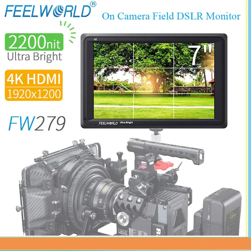 FEELWORLD FW279 Ultra Bright on Camera Field DSLR Monitor Full HD 1920x1200 4K HDMI Input Output High Brightness Field Director
FEELWORLD FW279 Ultra Bright on Camera Field DSLR Monitor Full HD 1920x1200 4K HDMI Input Output High Brightness Field Director