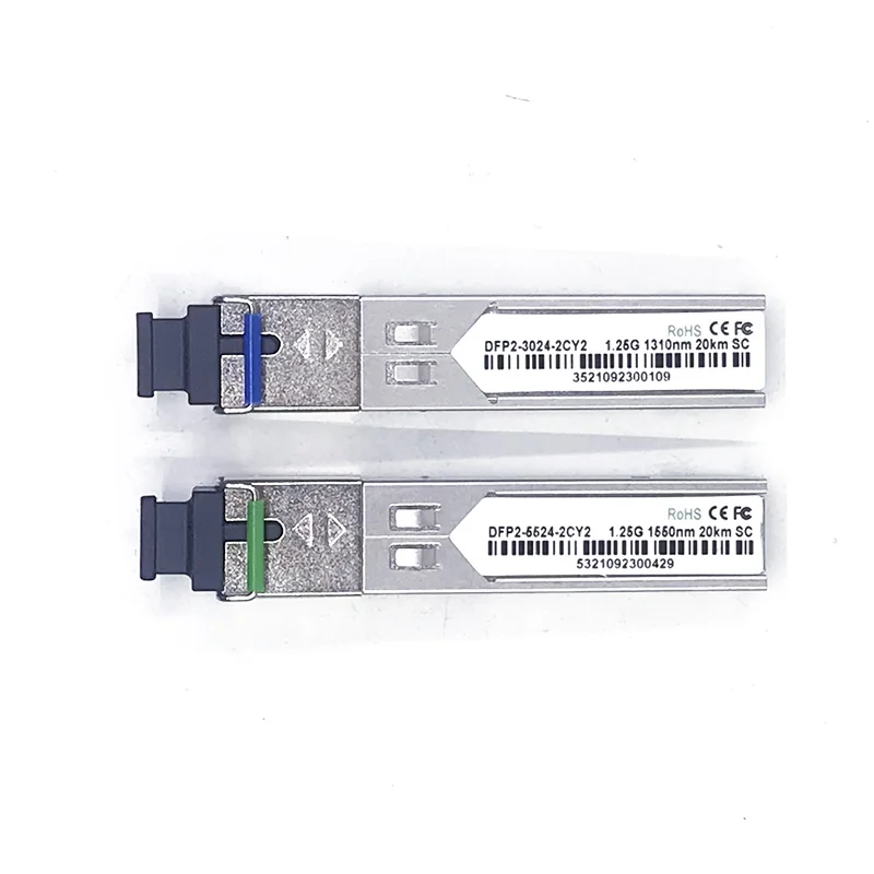 2PCS 1 pair 1.25G 20km SFP Optic Transceiver 1550/1310nm SC single fiber Module For OLT/ Switch
2PCS 1 pair 1.25G 20km SFP Optic Transceiver 1550/1310nm SC single fiber Module For OLT/ Switch
