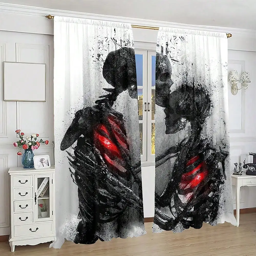 2Pcs Black Skull Kiss Pattern Digital Printing Window Curtain suitable for Living Room, Coffee Shop, Kitchen, Bedroom Home Decor
2Pcs Black Skull Kiss Pattern Digital Printing Window Curtain suitable for Living Room, Coffee Shop, Kitchen, Bedroom Home Decor