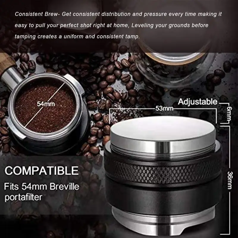 Coffee Distributor Stainless Steel 53mm Coffee Leveler Replacement for Breville 54mm Portafilter Coffee Distributor
Coffee Distributor Stainless Steel 53mm Coffee Leveler Replacement for Breville 54mm Portafilter Coffee Distributor