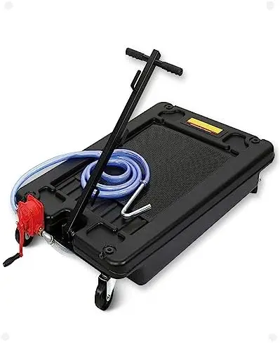 Gallon Oil Drain Pan with Pump & 8 Ft Hose, Low Profile & T Folding Handle Rolling Oil Drain Cart for Truck Cars SUVs
Gallon Oil Drain Pan with Pump & 8 Ft Hose, Low Profile & T Folding Handle Rolling Oil Drain Cart for Truck Cars SUVs