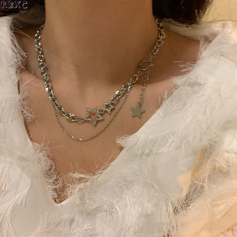 Rbxc Star Double Layer Necklace Women's Cool Wind Ins Hip Hop Short Clavicle Chain Fashion Chain Neck Chain
Rbxc Star Double Layer Necklace Women's Cool Wind Ins Hip Hop Short Clavicle Chain Fashion Chain Neck Chain