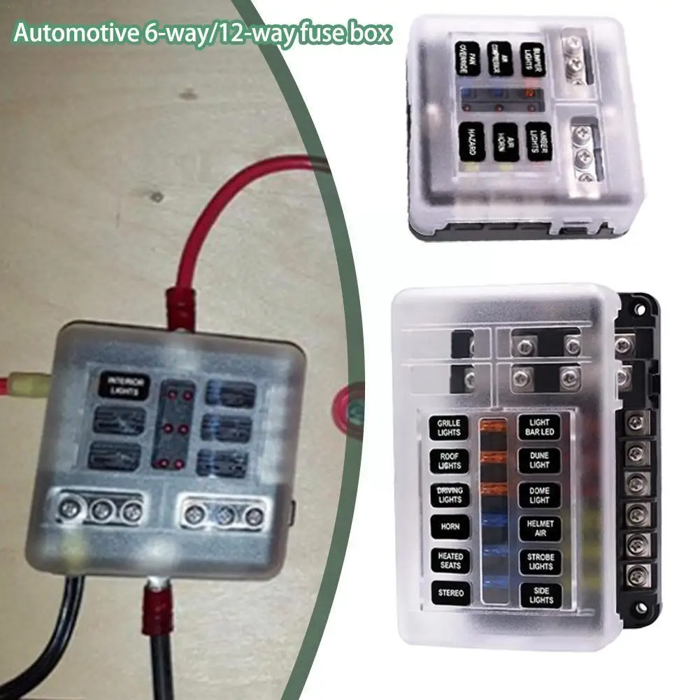12 Ways 6 Ways Fuse Block With LED Indicator Marine Fuse Fuse Auto Light 32V Connector Car Switch 12V Holder Box T7S4
12 Ways 6 Ways Fuse Block With LED Indicator Marine Fuse Fuse Auto Light 32V Connector Car Switch 12V Holder Box T7S4