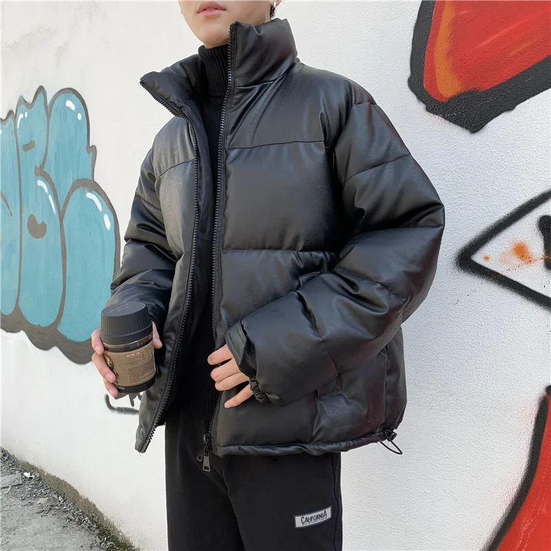 Winter Ticken Warm Windproof Faux Leater Mens Black Parkas arajuku Fasion Oversized Cotton Padded Jackets Puffer Outerwear
Winter Ticken Warm Windproof Faux Leater Mens Black Parkas arajuku Fasion Oversized Cotton Padded Jackets Puffer Outerwear