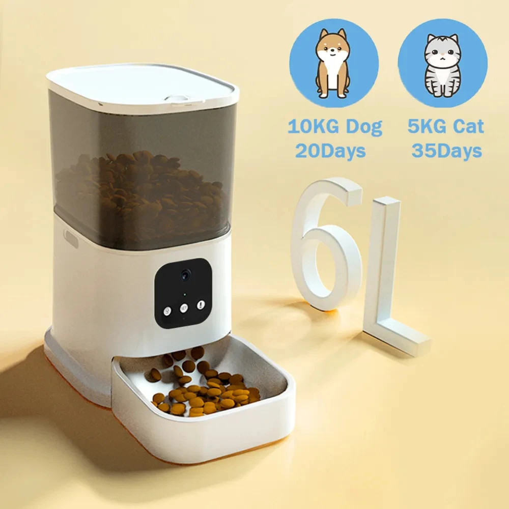 Large Capacity Automatic Pet Feeder 6L Smart APP Remote Timing Control Dog Cat Bowl Food Dispenser With Camera WIFI Recording
Large Capacity Automatic Pet Feeder 6L Smart APP Remote Timing Control Dog Cat Bowl Food Dispenser With Camera WIFI Recording