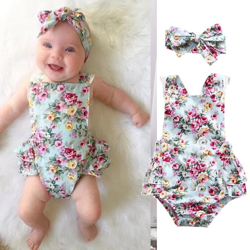 0-24M Baby Girls Bodysuit Clothes Sets Infant Jumpsuit Floral Print Backless Lace Ruffle Romper+Headband Newborn Summer Outfits
0-24M Baby Girls Bodysuit Clothes Sets Infant Jumpsuit Floral Print Backless Lace Ruffle Romper+Headband Newborn Summer Outfits