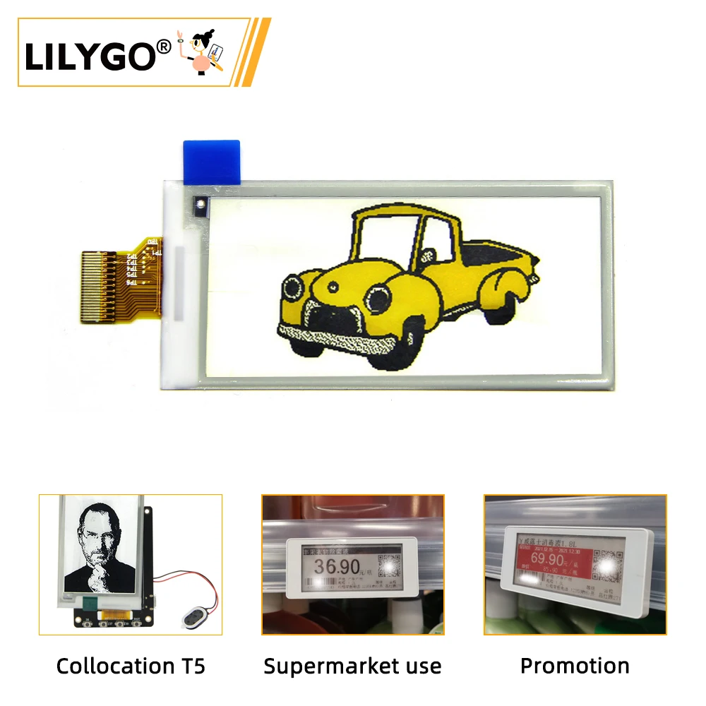 LILYGO® TTGO E-Paper E-Ink Display Module For ESP32 T5 1.54/2.13/2.7/2.9 Inch For Raspberry Pi Tri-Color Red/Yellow/Black/White
LILYGO® TTGO E-Paper E-Ink Display Module For ESP32 T5 1.54/2.13/2.7/2.9 Inch For Raspberry Pi Tri-Color Red/Yellow/Black/White