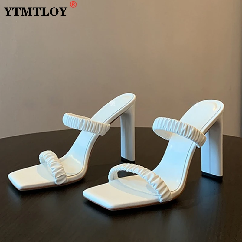 Open Toe Women Slippers Narrow Band Slip On Thick High Heels Dress Sandals Party Pumps Beige White Casual Slides Mules Shoes
Open Toe Women Slippers Narrow Band Slip On Thick High Heels Dress Sandals Party Pumps Beige White Casual Slides Mules Shoes