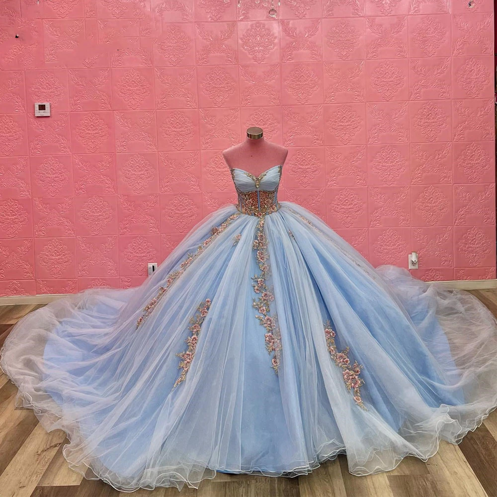ANGELSBRIDEP Princess Mexican Quinceanera Dress Appliques Beads Crystal Birthday Tulle Long Sweet 16 Gown Vestidos De 15 Años
ANGELSBRIDEP Princess Mexican Quinceanera Dress Appliques Beads Crystal Birthday Tulle Long Sweet 16 Gown Vestidos De 15 Años