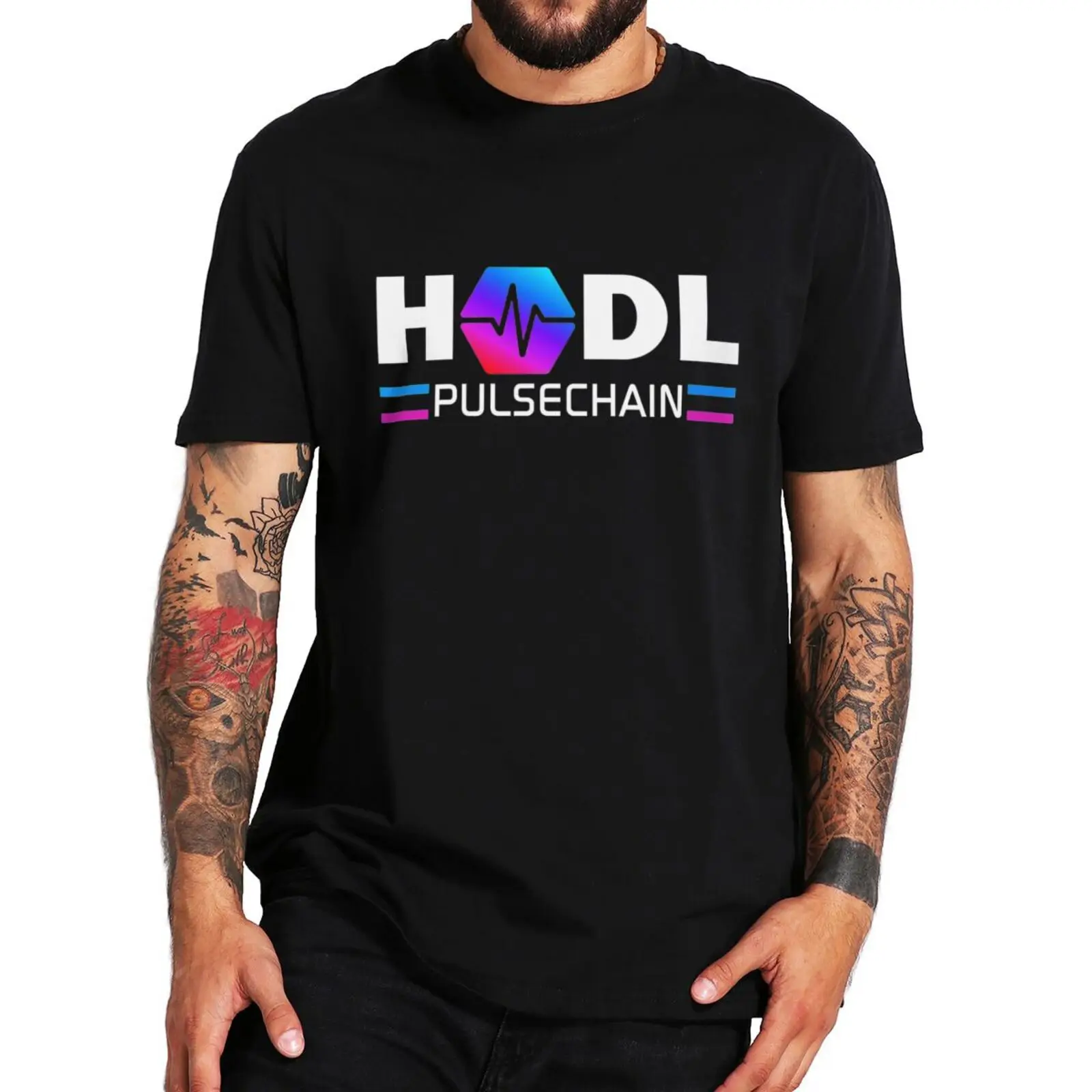 

PulseChain PLS T Shirt Cryptocurrency Meme Holder Crypto Coin Tee Tops Summer EU Size 100% Cotton Men T-shirts