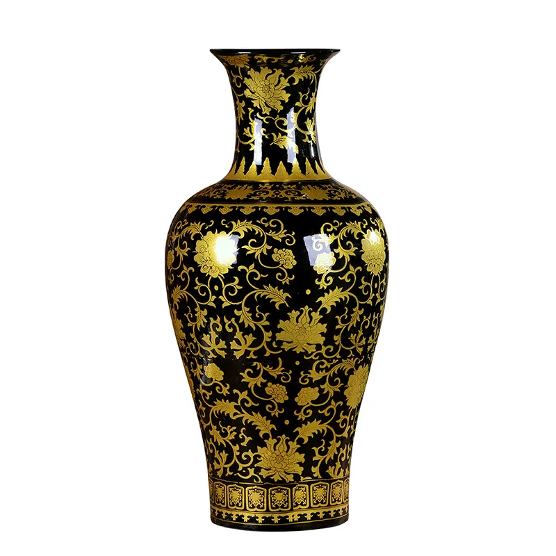 Jingdezhen Enamel Fishtail Vase Ceramic Black Golden Antique Large Vase Home Furnishing Articles Sitting Room Large Floor Vases
Jingdezhen Enamel Fishtail Vase Ceramic Black Golden Antique Large Vase Home Furnishing Articles Sitting Room Large Floor Vases