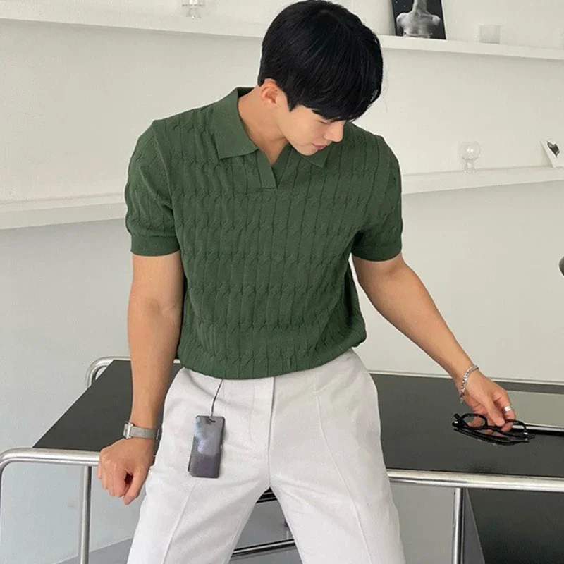 2023 M-3XL Men's Clothing Light Luxury Knitted Polo Shirt Casual Stripe V-Neck Solid Men's Short Sleeve T-Shirt Breathable
2023 M-3XL Men's Clothing Light Luxury Knitted Polo Shirt Casual Stripe V-Neck Solid Men's Short Sleeve T-Shirt Breathable