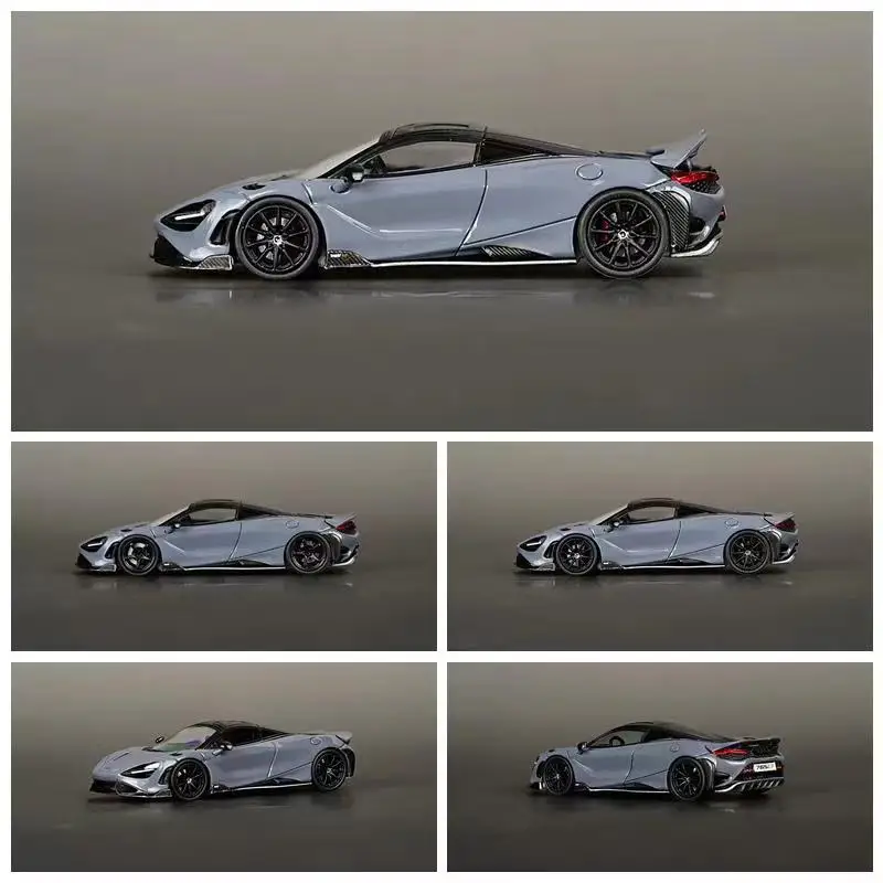 Модель 1:64 McLaren 765LT серая с дополнительными колесами, модель автомобиля под давлением
Модель 1:64 McLaren 765LT серая с дополнительными колесами, модель автомобиля под давлением