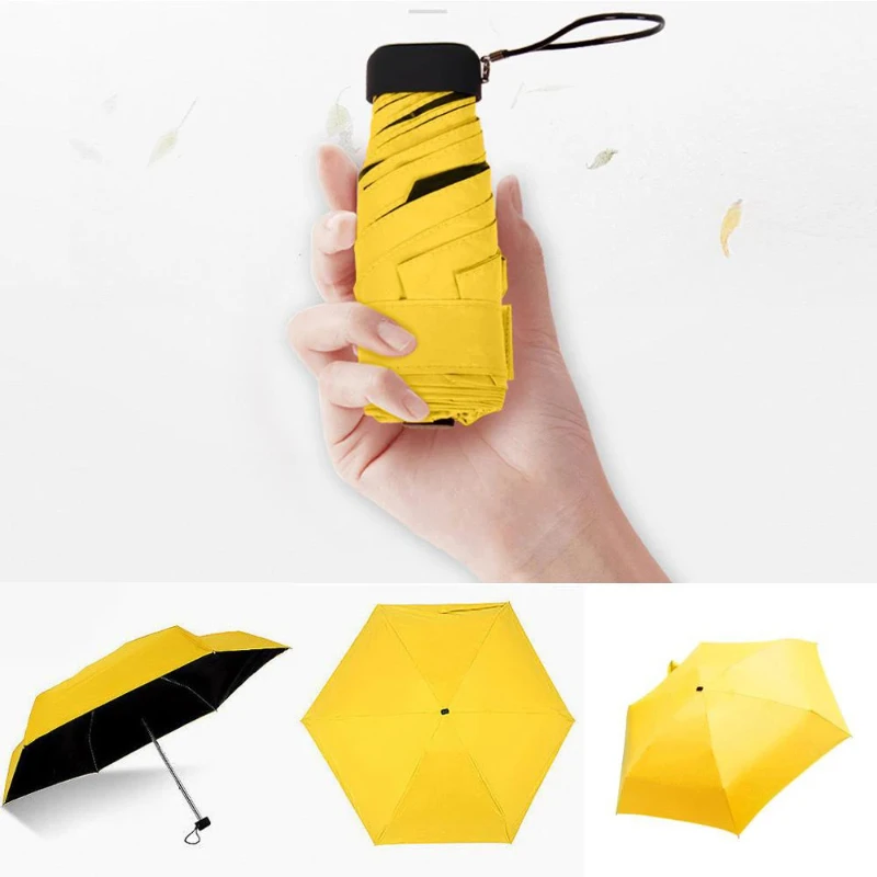 

Легкий карманный мини-Зонт от дождя для женщин ветрозащитные Прочные 5 складных солнцезащитных зонтиков портативный Солнцезащитный Женский зонтик