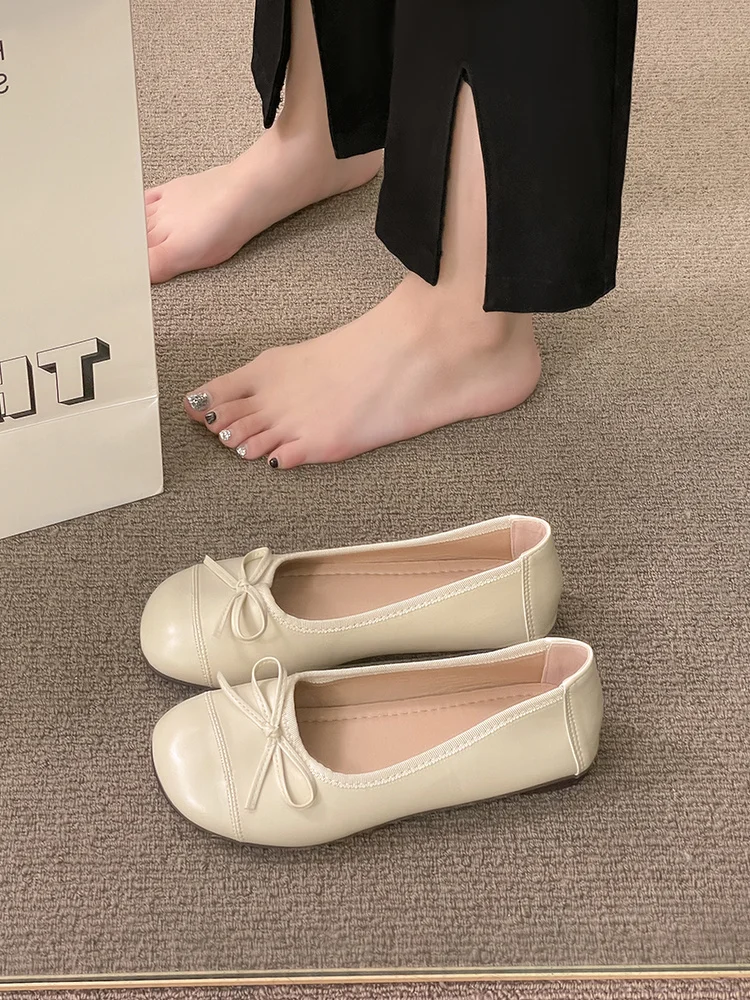 Shallow Mouth Bow-Knot Shoes Woman Flats Modis Elegant Round Toe Casual Female Sneakers Slip-on Butterfly Dress 2023 New Summer 
Shallow Mouth Bow-Knot Shoes Woman Flats Modis Elegant Round Toe Casual Female Sneakers Slip-on Butterfly Dress 2023 New Summer