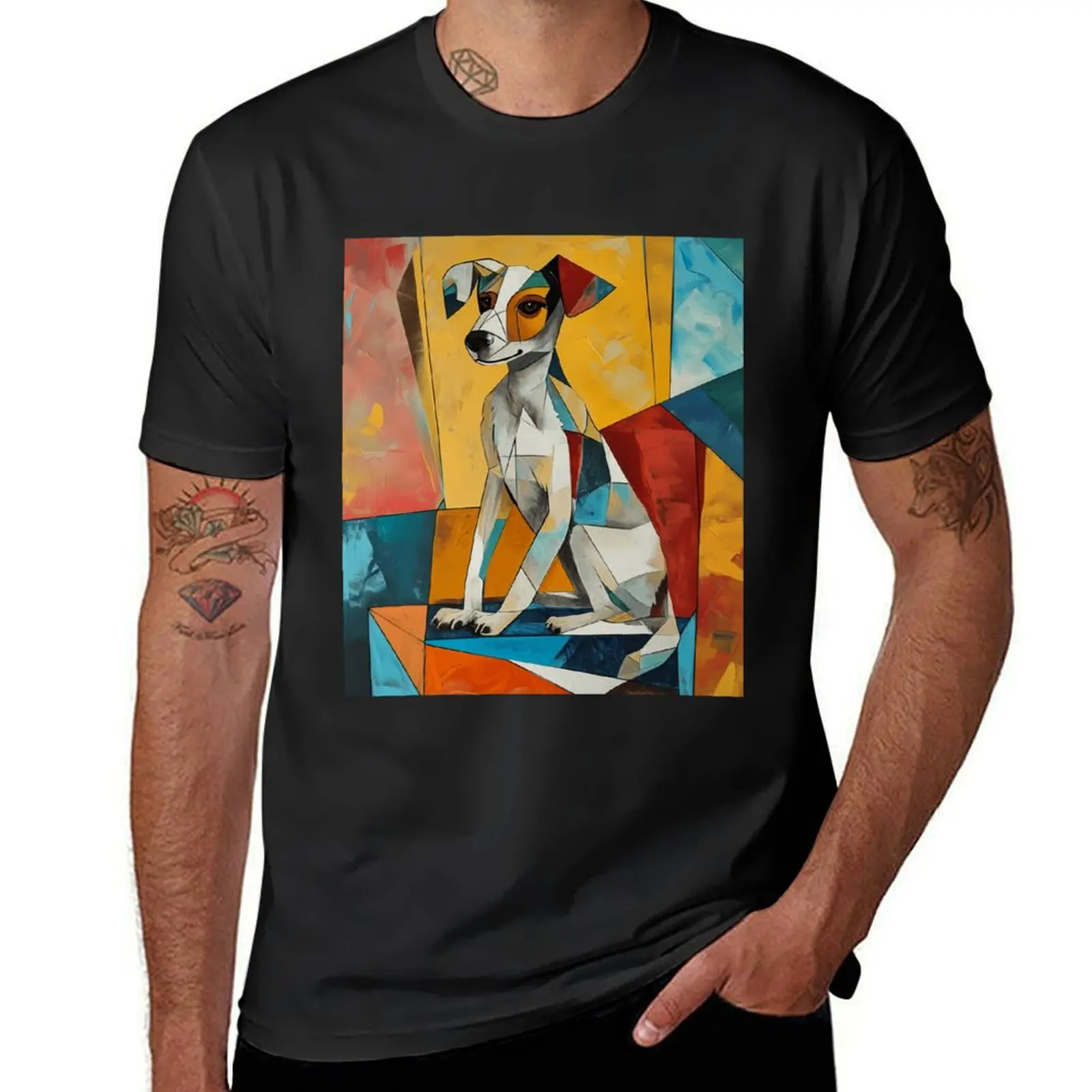 Футболка с надписью The Cubist Dog Спортивная футболка для фанатов графика новая