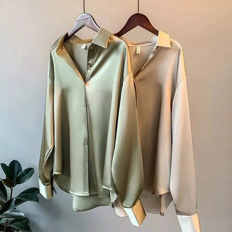 Spring 2021 Womens Clothing Silk Shirt Vintage Blouse Women Sheer Top Women Longsleeve Dress Shirt Woman Overshirt
Spring 2021 Womens Clothing Silk Shirt Vintage Blouse Women Sheer Top Women Longsleeve Dress Shirt Woman Overshirt