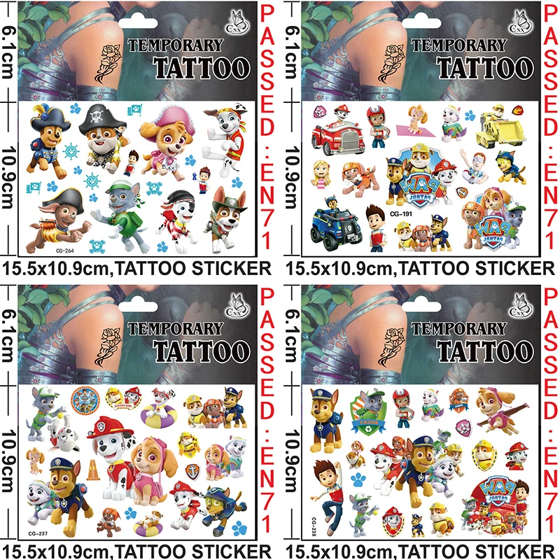 Paw Patrol 1pcs Toys Tattoo Sticker Ryder Skye Rubble Anime Stickers Toys for Children Boys Girls Birthday Party Activity Awards
Paw Patrol 1pcs Toys Tattoo Sticker Ryder Skye Rubble Anime Stickers Toys for Children Boys Girls Birthday Party Activity Awards