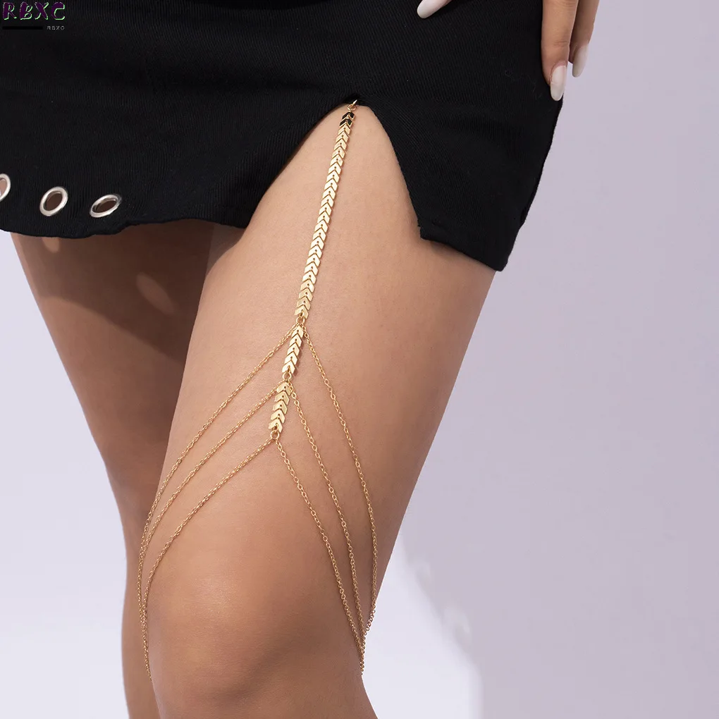Sexy Elasticity Band Thigh Leg Chain for Women Fashion Statement Multilayer Aircraft Link Elegant Prom Body Jewelry Dress Deco 
Sexy Elasticity Band Thigh Leg Chain for Women Fashion Statement Multilayer Aircraft Link Elegant Prom Body Jewelry Dress Deco