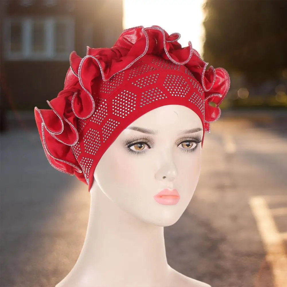 Elegant Rhinestone Embellished Turban Hat Elegant Autumn Winter Women Turban Hat with Hot Drilling Decor Flower for Fashionable
Elegant Rhinestone Embellished Turban Hat Elegant Autumn Winter Women Turban Hat with Hot Drilling Decor Flower for Fashionable
