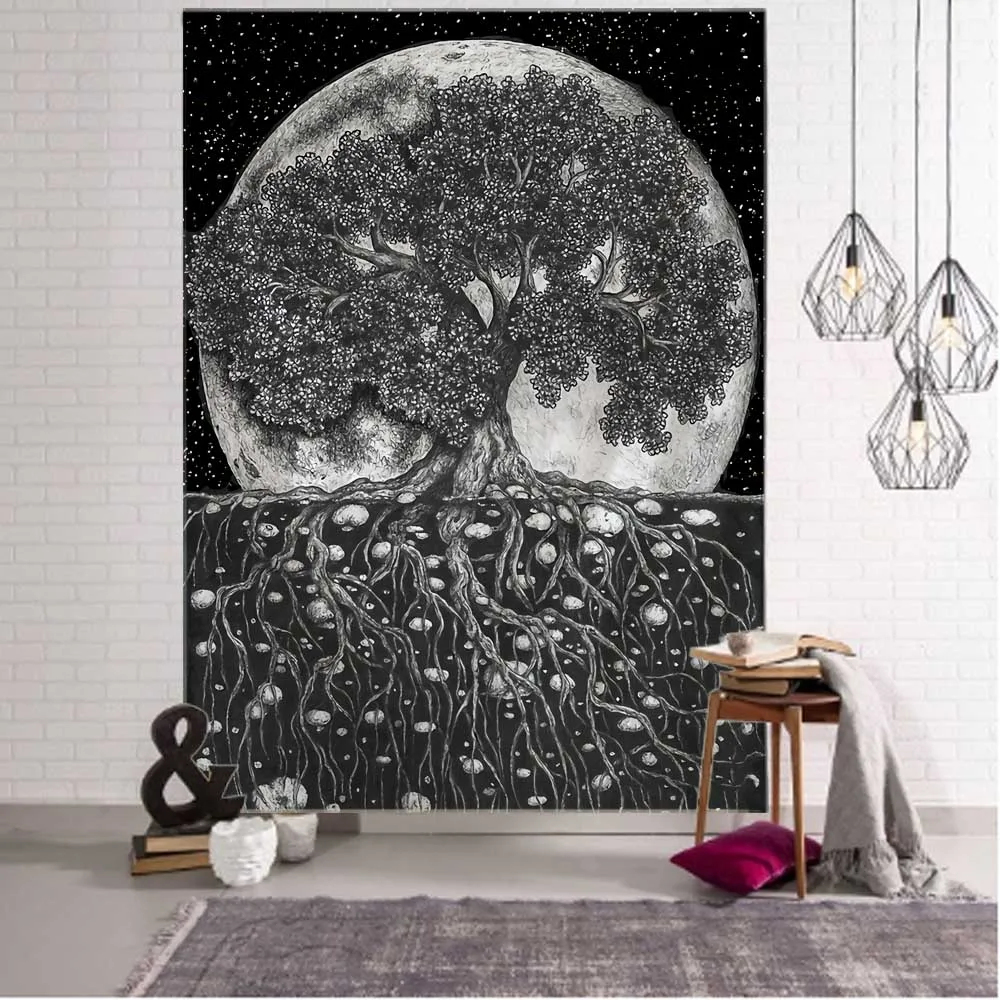 Tree of Life Home Art Tapestry Black and White Simple Starry Plant Wall Hanging Bohemian Hippie Room Decoration Yoga Mat Sheet
Tree of Life Home Art Tapestry Black and White Simple Starry Plant Wall Hanging Bohemian Hippie Room Decoration Yoga Mat Sheet
