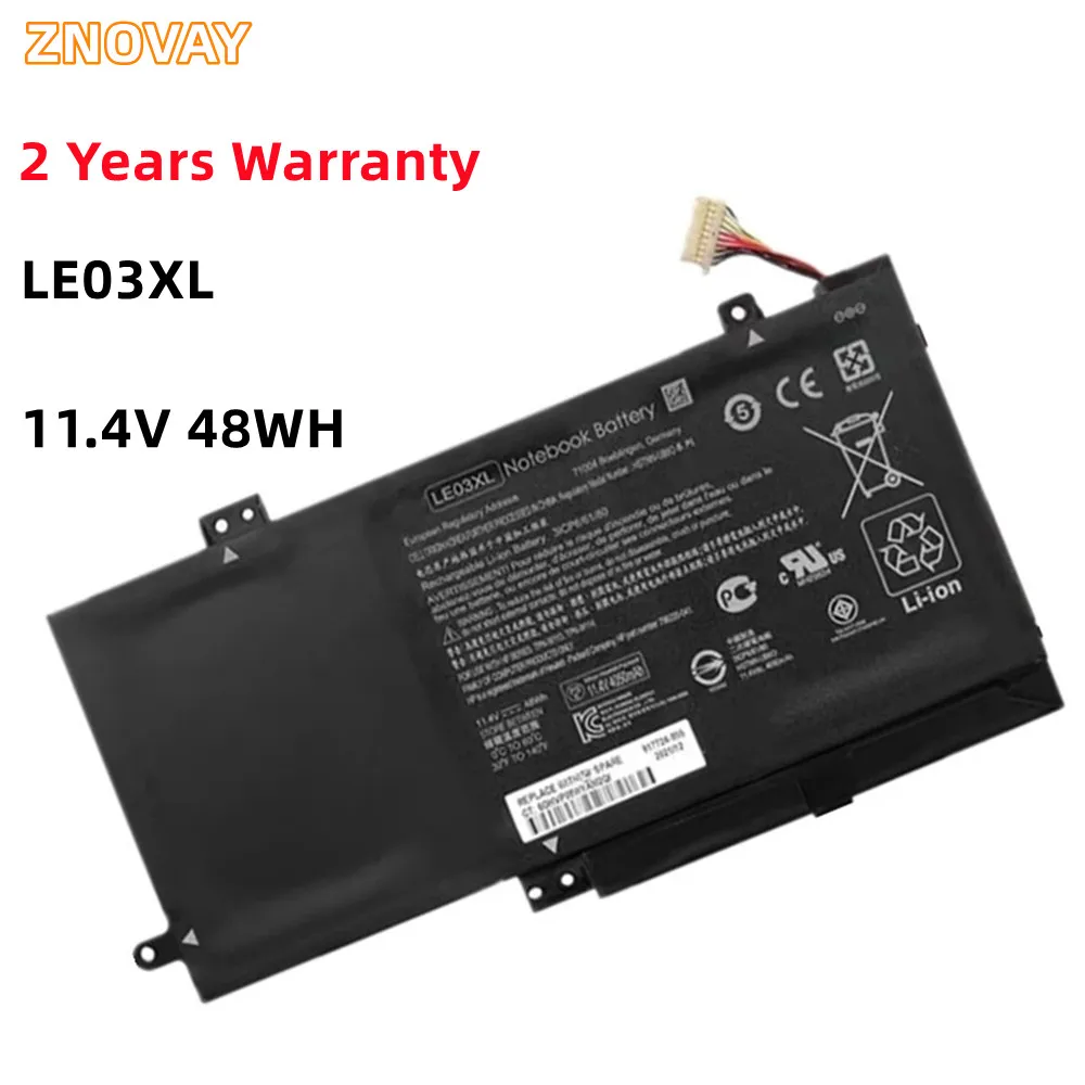 ZNOVAY 48WH LE03XL LE03 Battery For HP ENVY X360 M6-W102DX W102DX 796356-005 HSTNN-YB5Q HSTNN-UB60 HSTNN-UB6O HSTNN-YB5Q /PB6M
ZNOVAY 48WH LE03XL LE03 Battery For HP ENVY X360 M6-W102DX W102DX 796356-005 HSTNN-YB5Q HSTNN-UB60 HSTNN-UB6O HSTNN-YB5Q /PB6M