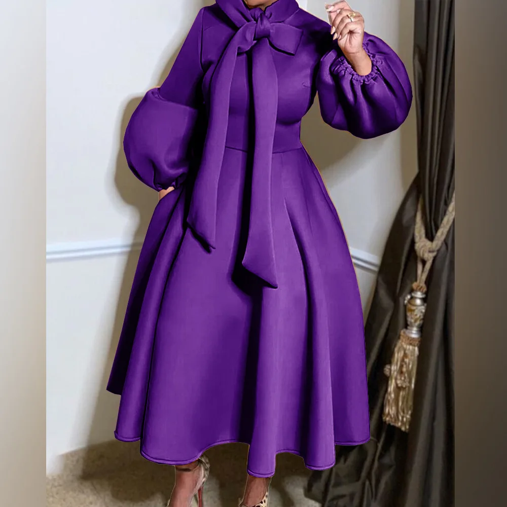 Elegant Plus Size 4XL Women Autumn Party Dress Office Lady Spring Bow Collar Lady Dress Pluff Long Sleeve Female Dresses
Elegant Plus Size 4XL Women Autumn Party Dress Office Lady Spring Bow Collar Lady Dress Pluff Long Sleeve Female Dresses