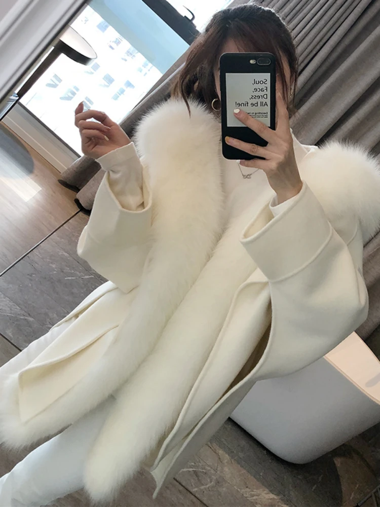 OFTBUY 2022 Casual Winter Jacket Women Natural Real Fox Fur Collar Cashmere Wool Blends Outerwear Coat Streetwear Loose Cloak
OFTBUY 2022 Casual Winter Jacket Women Natural Real Fox Fur Collar Cashmere Wool Blends Outerwear Coat Streetwear Loose Cloak