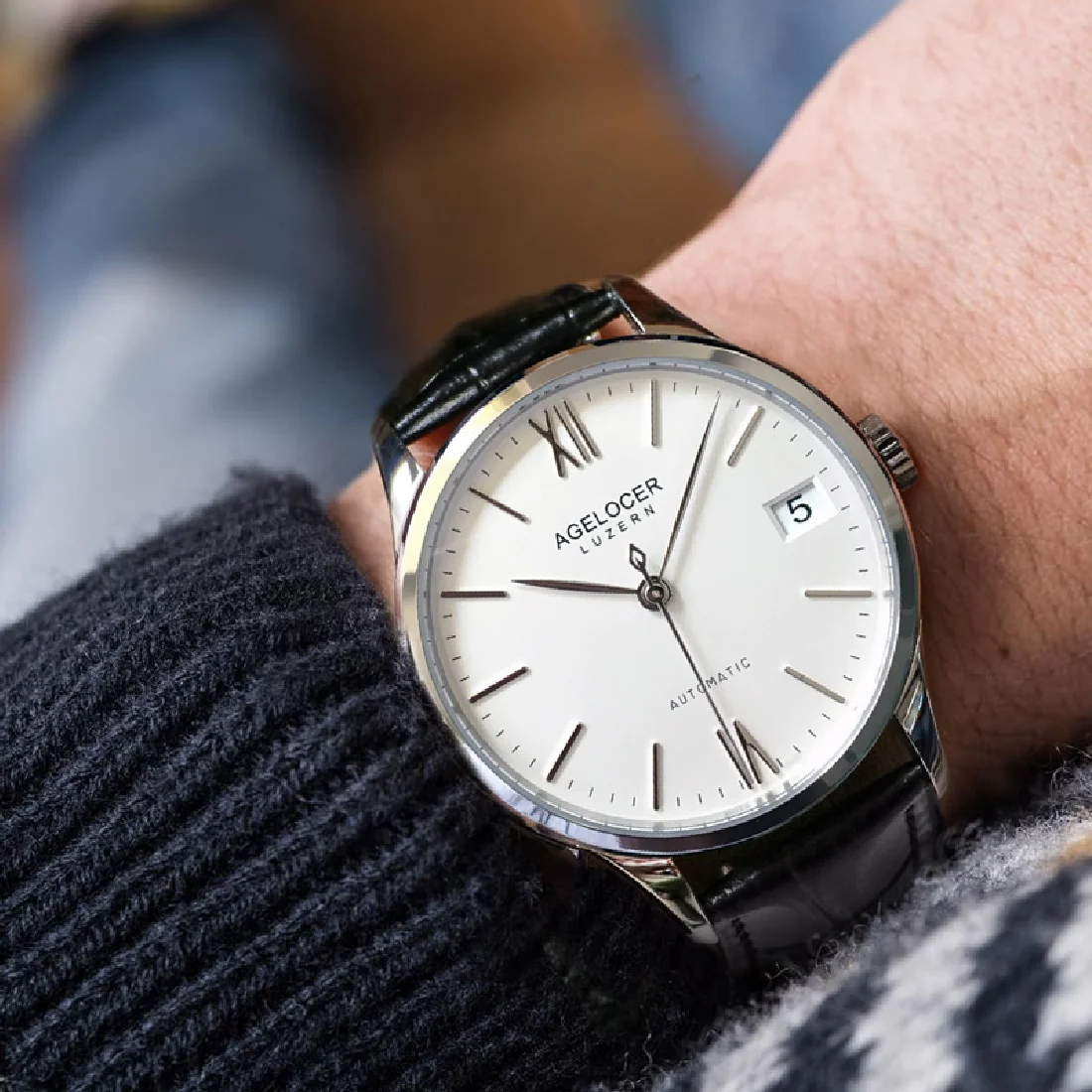 AGELOCER Fashion Mechanical Watch for Men Analog Display Automatic Watches White Dial Wrist Watches 80 Hours Power Reserve
AGELOCER Fashion Mechanical Watch for Men Analog Display Automatic Watches White Dial Wrist Watches 80 Hours Power Reserve