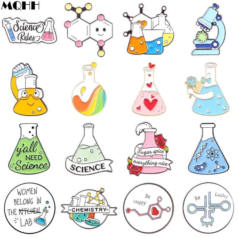 Creative Geometry Chemistry Molecule Circle Enamel Pins Fun Experiment Test Tube Beaker Love Flower Alloy Brooch Woman Jewelry
Creative Geometry Chemistry Molecule Circle Enamel Pins Fun Experiment Test Tube Beaker Love Flower Alloy Brooch Woman Jewelry